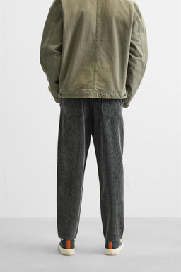 CORDUROY CARROT FIT TROUSERS - Zara фото 29
