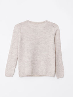 Bisiklet Yaka Desenli Uzun Kollu K?z ?ocuk Triko Kazak - Waikiki фото 2