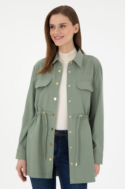 Женская рубашка зеленого цвета с длинным рукавом Неожиданная скидка в корзине