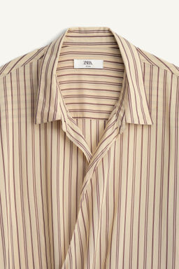 Рубашка Camisa Cruzada Rayas вискозная песочная