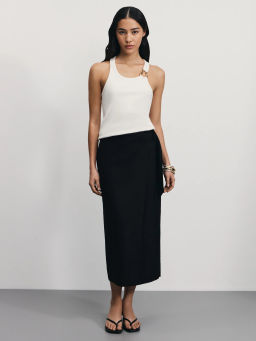 Юбка миди на запах изо льна / Zarina