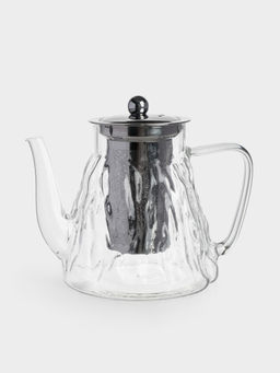 Чайник заварочный, 1 л, стекло Б/сталь, Мятая фактура