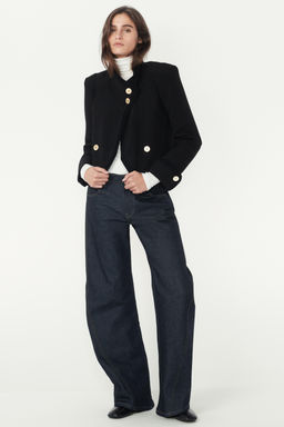 CROPPED BUTTONED JACKET - THE ITEM ZARA WOMAN  фото 3