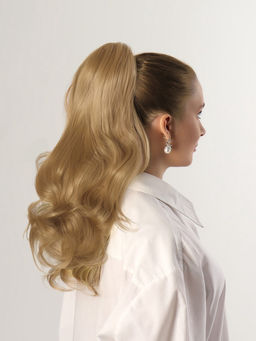 Хвост накладной, волнистый волос, на крабе, 40(±5) см, 150 г, блонд(#HTY22)