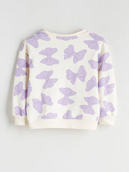 Bisiklet Yaka Minnie Mouse Bask?l? K?z ?ocuk Sweatshirt ve Tayt 2li