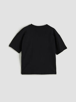 Bisiklet Yaka Bask?l? Erkek ?ocuk Ti??rt