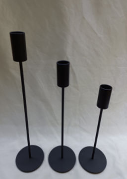 Подсвечники "IDEAL" 22 /27/32 см (набор 3 шт), Черный