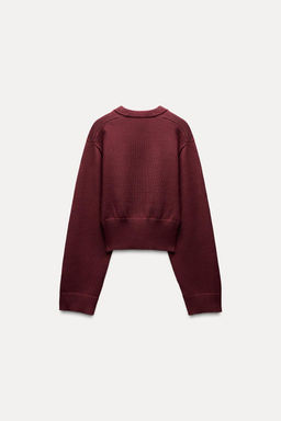 PLAIN KNIT SWEATER WITH WIDE SLEEVES - Zara фото 3