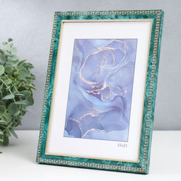 Фоторамка для фото 15×21 см Keep memories «Камея», пластик, малахит, (стекло)