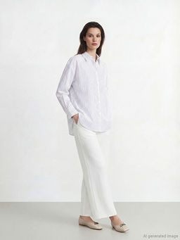 ?izgili Poplin Kad?n G?mlek