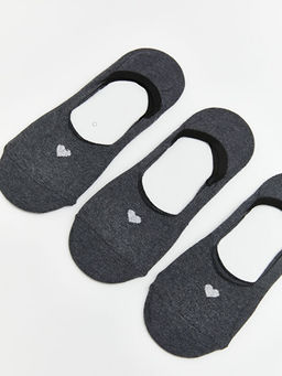 Kalp Bask?l? Kad?n Babet ?orap 3l?