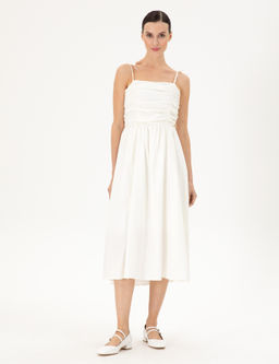 Beyaz Regular Fit Dokuma Elbise - Pierre cardin фото 3