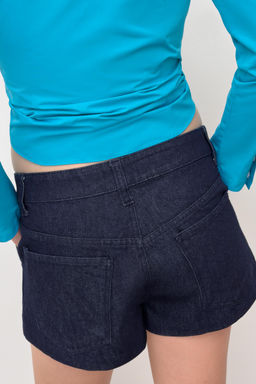 SHORTS DENIM TRF TIRO MEDIO / ?ndigo oscuro - Zara фото 3