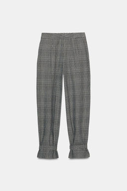HOUNDSTOOTH TROUSERS WITH TIE HEM - Zara фото 7