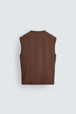 CAMISETA TANK RELAXED FIT / Marr?n oscuro