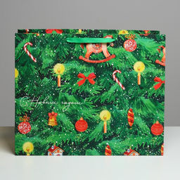 Пакет ламинированный горизонтальный Ёлочка нарядная, XL 49 40 19 см - Дарите счастье фото 10