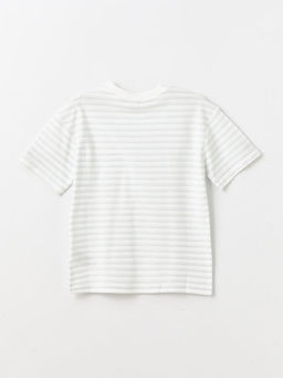 Bisiklet Yaka ?izgili K?sa Kollu Erkek ?ocuk Ti??rt - Waikiki фото 2