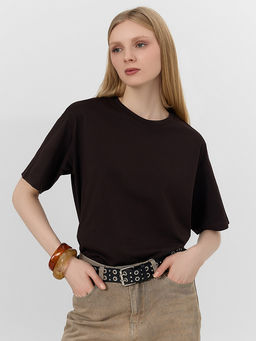 Футболка базовая женская коричневая - Mark formelle фото 5