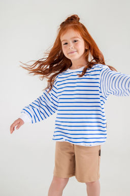 Свитшот облегченный Полоска Василек - Bungly фото 6