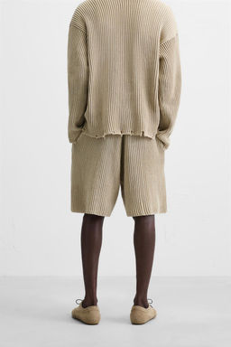 RIBBED RELAXED FIT BERMUDA SHORTS - Zara фото 3