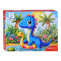 Макси-пазлы 15 "Динозаврик в пруду"