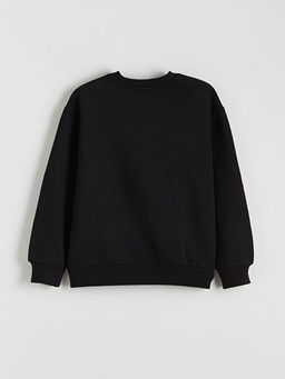 Wednesday Bask?l? K?z ?ocuk Kal?n Sweatshirt