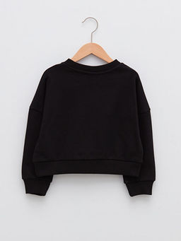 Bisiklet Yaka Bask?l? Uzun Kollu K?z ?ocuk Sweatshirt - Waikiki фото 2