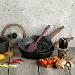 Сковорода с антипригарным покрытием Eleganto д24см, h2,5см, s1,8мм, дно s5мм, литой алюминий, многослойное антипригарное покрытию Pfluon, бакелитовая ручка с покрытием soft-touch, Regent (Китай) Подходит для всех видов плит, включая индукционну - Домашняя мода фото 6