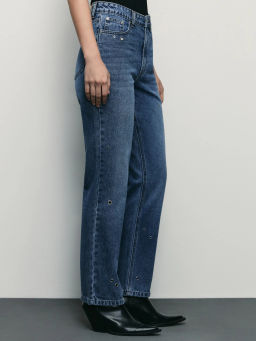 Джинсы straight с люверсами / Zarina фото 3