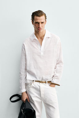 CAMISA POLO ESTRUCTURA / Blanco - Zara фото 2