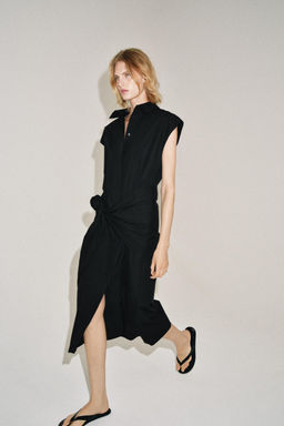 VESTIDO CAMISERO FAJ?N ZW COLLECTION / Negro