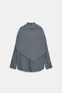 ZW COLLECTION CHECK SHIRT WITH SCARF - Zara фото 10