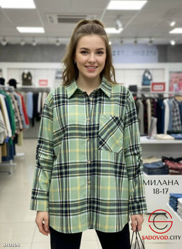 Рубашка женская в клетку - Bruno фото 2