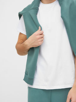 Теплое однотонное худи в оттенке "морская волна" морская волна +печать 121751