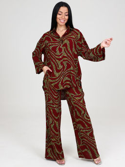 077 ЖЕНСКИЙ КОСТЮМ (брюки) (Бордовый)