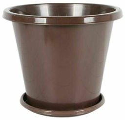 Горшок цветочный Эконом 10л с под коричневый М6604 - Альтернатива фото 2