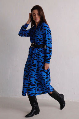 Платье-рубашка с английским воротником принт - Martichelli фото 355