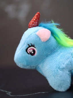 Плюшевый брелок "Unicorn hearts", blue (10 см)