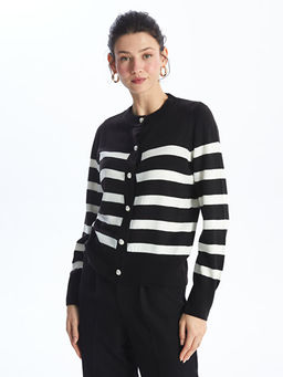 Bisiklet Yaka ?izgili Kad?n Triko H?rka