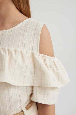 Блузка с коротким рукавом для девочки - Defacto фото 5