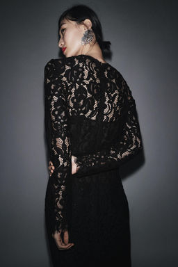 ZW COLLECTION LIMITED EDITION LACE MIDI DRESS - Zara фото 3