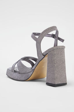 Trendyol Shoes Gumus Bilekten Baglamal? Simli Platform Kad?n Abiye Topuklu Sandalet TAKSS25TO00022 - Trendyolmilla фото 7