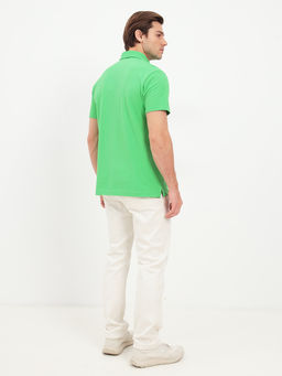 Джемпер мужской с воротником поло короткий рукав GREG G144-PO124T-CTP1083 (зелен.неон)