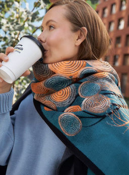 в составе ШЕРСТЬ и КАШЕМИР Большой, мягкий, теплый двусторонний палантин - Tantino фото 13