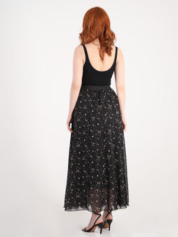 Длинная шифоновая юбка больших размеров полусолнце - Almond фото 4