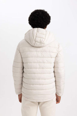 Водоотталкивающая приталенная куртка-пуховик DeFactoFit с капюшоном  фото 10