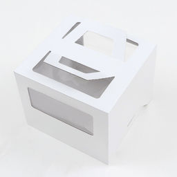 Коробка под торт 2 окна, с ручками, жемчуг, глянцевая, 24 х 24 х 20 см - UPAK LAND фото 2