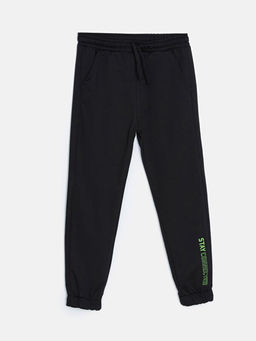 Beli Lastikli Bask?l? Erkek ?ocuk Jogger E?ofman Alt?