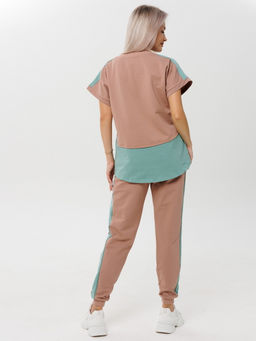 Костюм женский К-209 (футер с лайкрой) Чёрно-красная