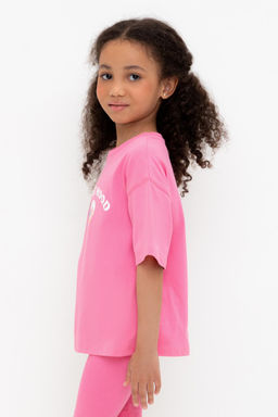 Crockid _ КР 302716-1/неоновый розовый к555 фуфайка (футболка) для дев